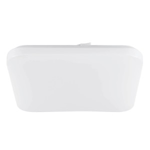 Weiße Eglo LED-Deckenleuchte Frania, 33x33 cm, für Bad und Küche geeignet.