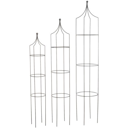 Rankhilfe Obelisk mit Kugelspitze Metall 161 cm Grau kaufen bei OBI