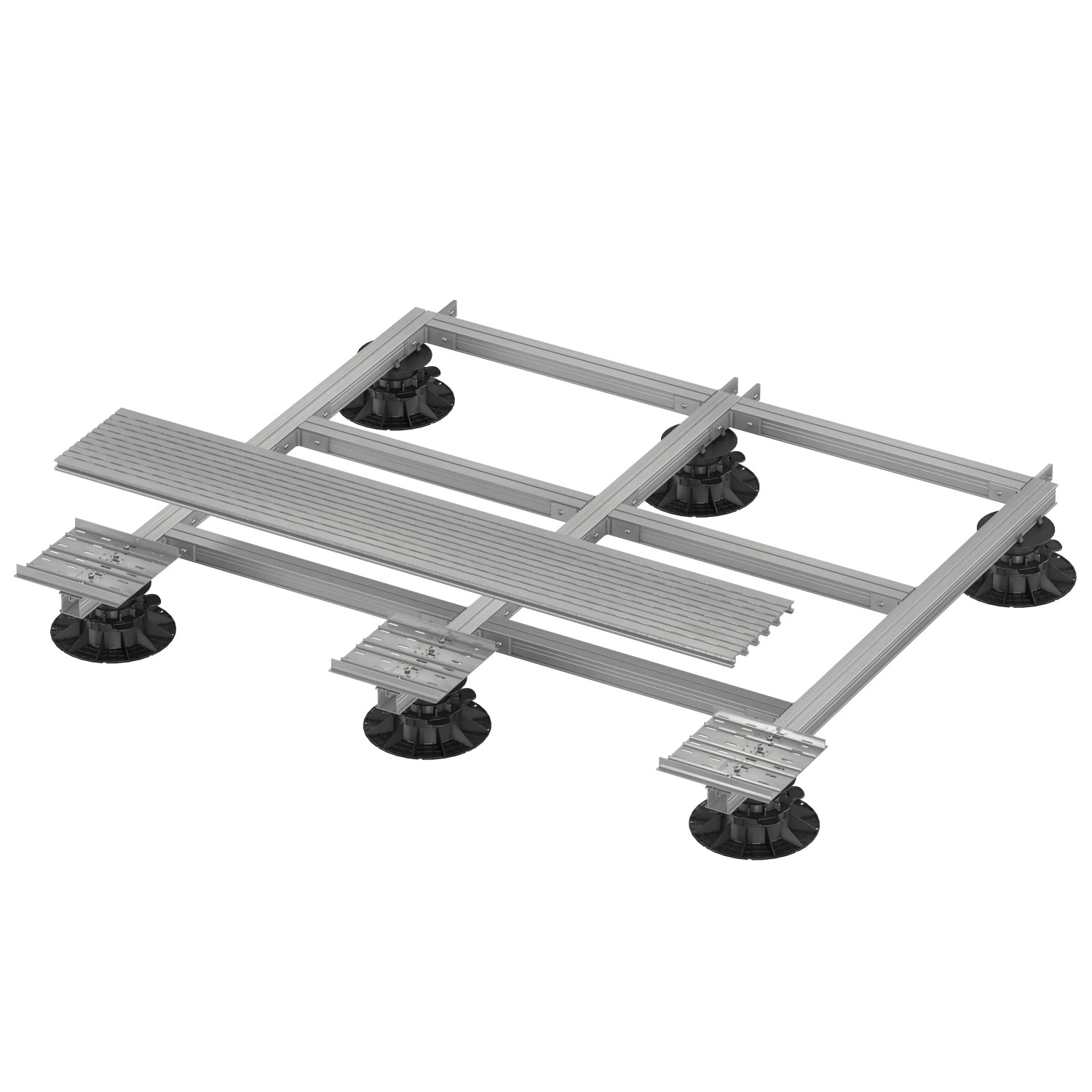 GS Terrassen Halter für Rinne Proside, 200x20x200 mm, Alu blank, zur Befestigung von Terrassendielen.