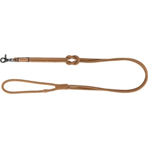 Braune Trixie Hundeleine aus Leder, 1,20 m lang, mit Karabinerhaken und Handschlaufe.