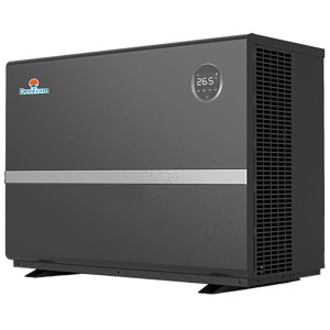 Schwarze Nordlys DenForm Silent 30 Pool Wärmepumpe, 89x43x65,7 cm, mit digitaler Steuerung.