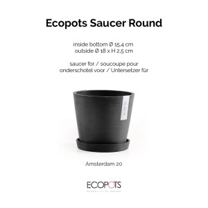Ecopots Untersetzer Ø Dunkelgrau 20 cm