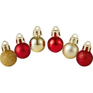Christbaumkugel-Set Kunststoff Ø 2 cm 36-teilig Rot-Gold