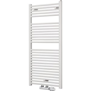 Weißer Ximax Badheizkörper Tip mit Mittenanschluss, 764x600 mm, 423 Watt.