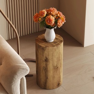 okwish Couchtisch mit Rundem Design für Wohnzimmer und Sofa 30x30x55 cm Natur