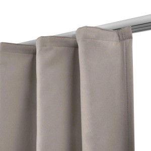 Beautissu Amelie Thermo-Vorhang Sand, 2er Set, 140x245cm, mit Kräuselband für Gardinenröllchen.