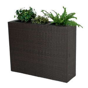 Garden Pleasure Raumteiler Salvia, 80x30x100 cm, Coffee, mit 3 Pflanztöpfen.