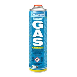 Blaue Gloria Thermoflamm Gas-Kartusche, 600 ml Butan-Propan-Mischung, passend für Thermoflamm Geräte.