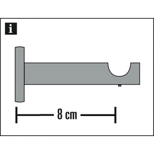 Gardinia Träger Chicago offen, matt schwarz, für 20 mm Gardinenstangen.