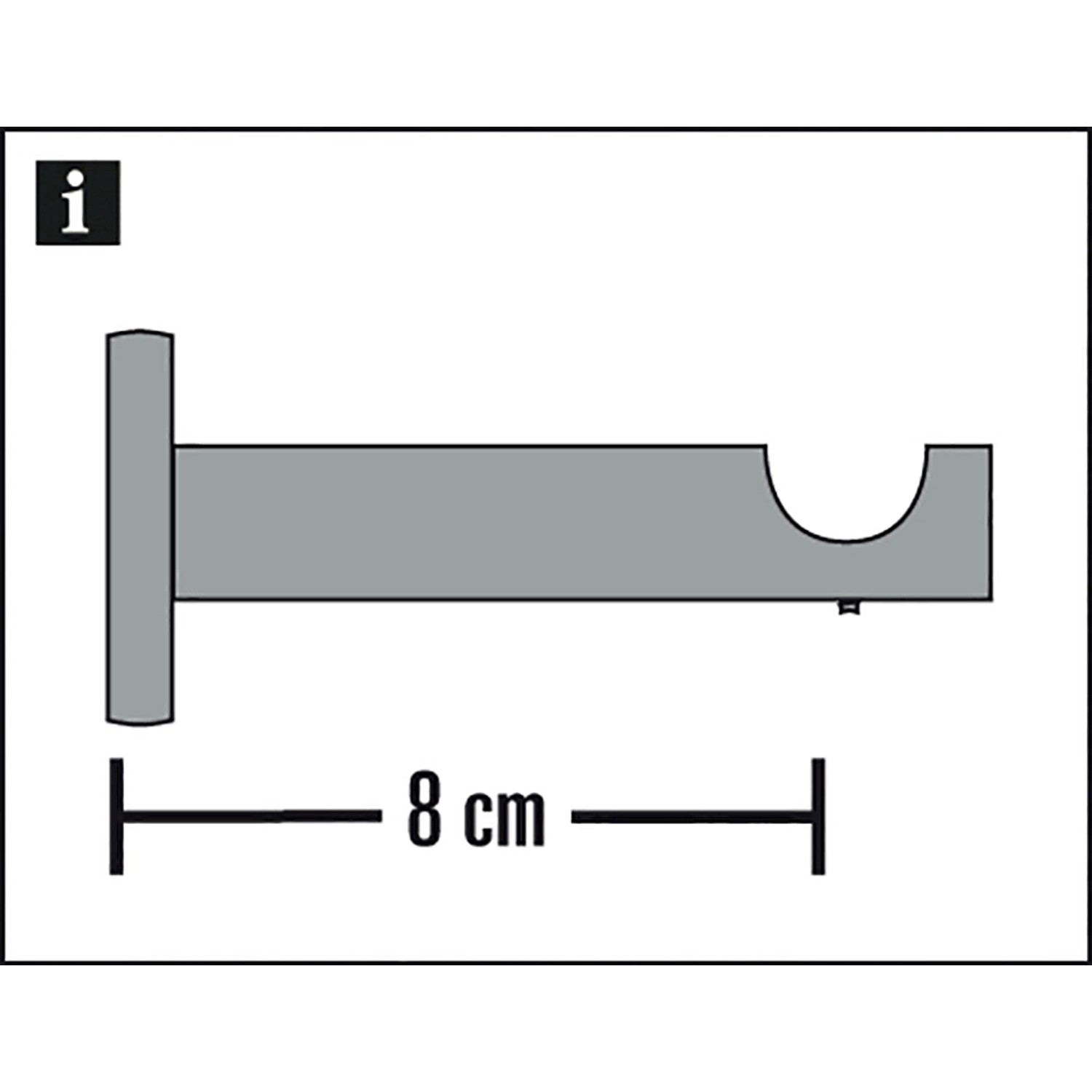 Gardinia Träger Chicago offen, matt schwarz, für 20 mm Gardinenstangen.