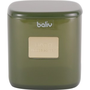 Baliv Moss Green Kosmetikdose aus Polyresin in Khaki für Badaccessoires.