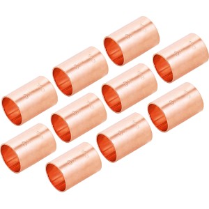 10 Kupfer Löt-Muffen, Ø 18 mm, für die dauerhafte Verbindung von Kupferrohren.