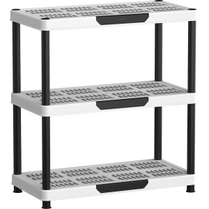 Duramax Kunststoffregal mit 3 Fächern, ideal für Keller, Garage oder Abstellraum.