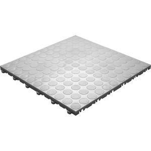 Florco Kunststoff-Klickfliese spot, weiss-alu, 40x40 cm, mit Punkt-Optik.