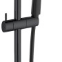 Wenko Brauseset Watersaving Schwarz mit Duschstange und Handbrause.