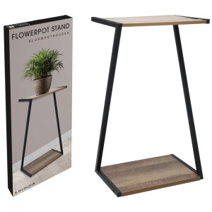 Blumentopfständer aus MDF und Metall, 50 cm hoch. Ideal als Beistelltisch für Pflanzen.