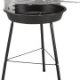 Schwarzer Holzkohle-Rundgrill mit verchromtem Grillrost für Balkon und Garten.