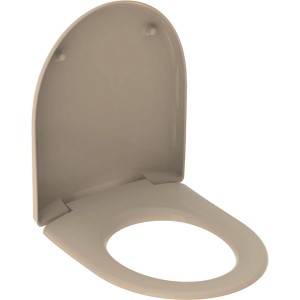 Geberit WC-Sitz Renova in Bahamabeige, Duroplast mit Edelstahl-Scharnieren.