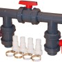 Kwad Bypass-Kit für Wärmepumpen-Pool, inkl. Ventile, Schlauchstutzen und Klemmen.