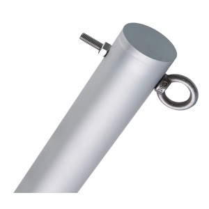 Detailaufnahme Sonnensegelmast Set Basic: Aluminiummast mit Öse und Schraube.