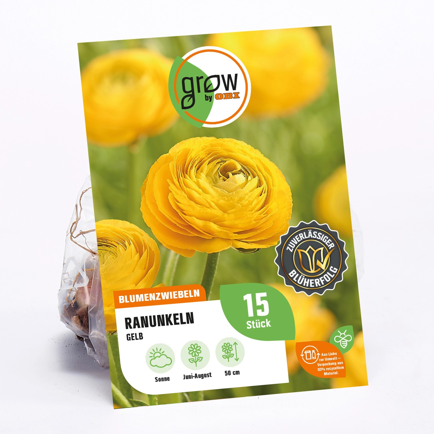 GROW by OBI Ranunkel "Asiatisch Gelb" Höhe ca. 50 cm Ranuculus