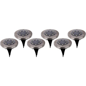 6er-Set Näve LED Solar-Erdspieße Kian für Garten & Terrasse. Warmweißes Licht, Schutzart IP44.