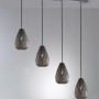 Anthrazitfarbene Trio Deckenlampe Onyx, 4-flammig mit goldfarbener Innenseite.