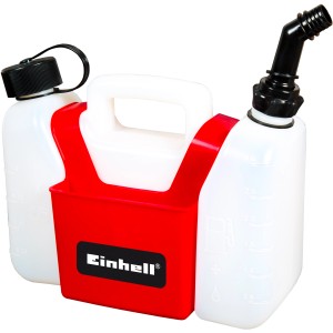 Einhell Kombi-Kanister für Öl und Benzin, 1,25 l Öltank, 3 l Benzintank.