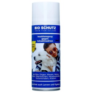 Bioschutz Insektenspray 400ml gegen Ungeziefer und Schädlinge wie Flöhe, Fliegen und Ameisen.