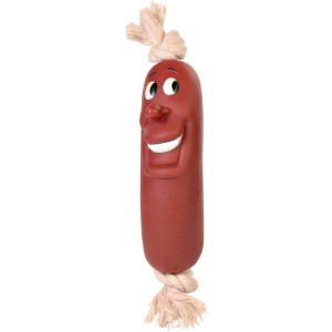 Trixie Snack-Toy Würstchen am Seil, 11 cm, Vinyl, Apportierspielzeug für Hunde.