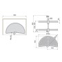 Emuca Lot Drehplatten Shelvo 1/2 für 800 mm Modul Kunststoff und Aluminium Grau_3