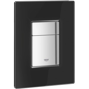 Grohe Skate Cosmopolitan WC-Drückerplatte in Velvet Black mit zwei Tasten.