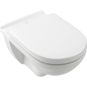 Villeroy & Boch O.Novo WC-Set, wandhängend, Alpinweiß mit Soft-Close WC-Sitz.