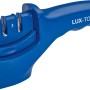 Blauer LUX Messerschärfer und Polierer mit drei Schärf-Stufen für Küchenmesser.