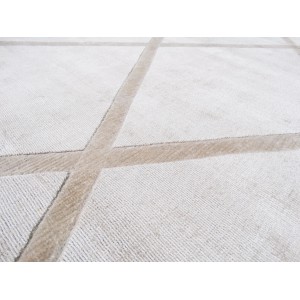 Kayoom Kurzflorteppich Luxury 210, elfenbein-taupe, 80x150 cm mit geometrischem Muster.