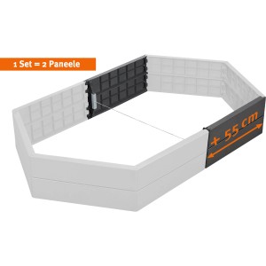 Garantia Ergo Stone Hochbeet Verlängerung, 2 Paneele (55cm), zur Erweiterung des Hochbeets.