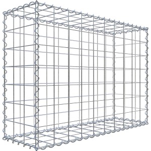 Leere Gabiona Gabione, 100x70x30 cm, Maschenweite 10x10 cm, Drahtgitter zur Befüllung als Mauersystem.