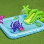 Bestway Wasserspielcenter Aquarium mit Rutsche, Delfin, Oktopus und Clownfischen auf Rasen.