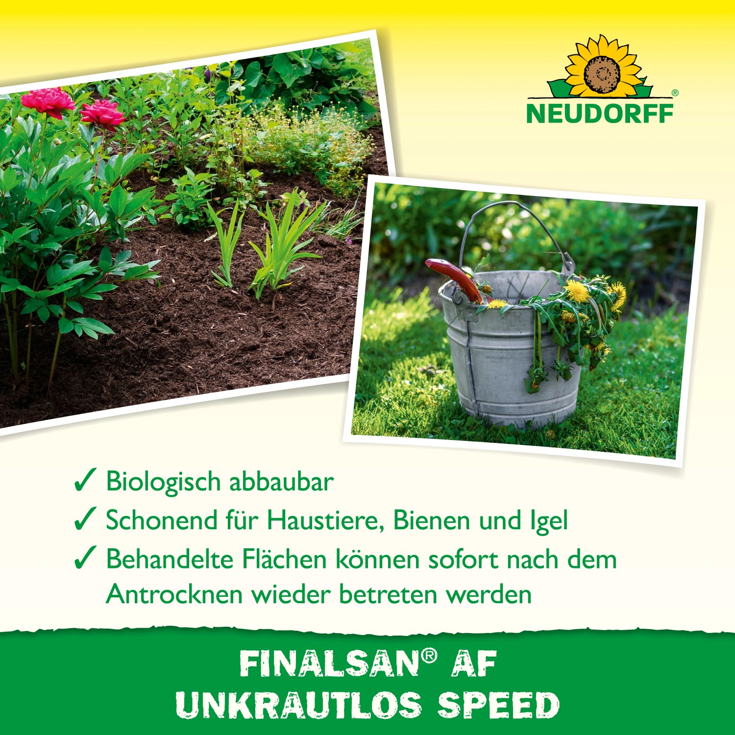 Neudorff Finalsan AF Unkrautlos Speed 1l: Unkrautvernichter mit Wirkung gegen Unkraut im Beet und Moos.