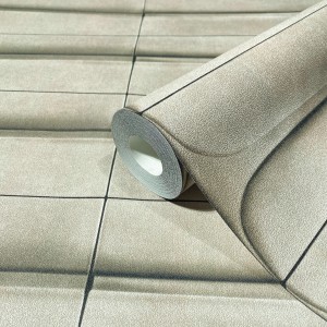 Rolle Marburg Vliestapete grafisch modern beige-gelb mit 3D-Effekt.