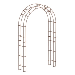 Unbeschichteter Eleo Rosenbogen Cremona aus Stahl, 230x140x34 cm, für Kletterpflanzen im Garten.