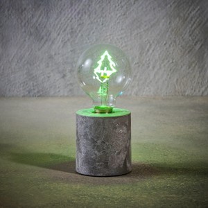 Luca Lighting Tischlampe mit Baum im Inneren, grüne Weihnachtsdeko mit Timer, 18 cm hoch.