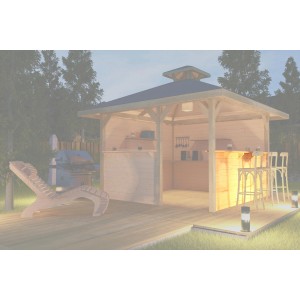 Bausatz Tresenwand aus Naturholz für Pavillon Gartenoase 651 Gr. 3.