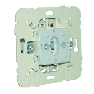 Logus Einsatz Wechselschalter, Detailansicht der Rückseite mit Steckklemmen.