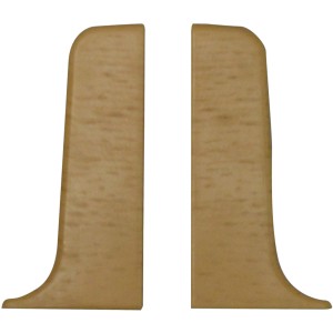 Endstück KU050 Buche, 2er-Pack: Kunststoff-Abschluss für Sockelleisten.