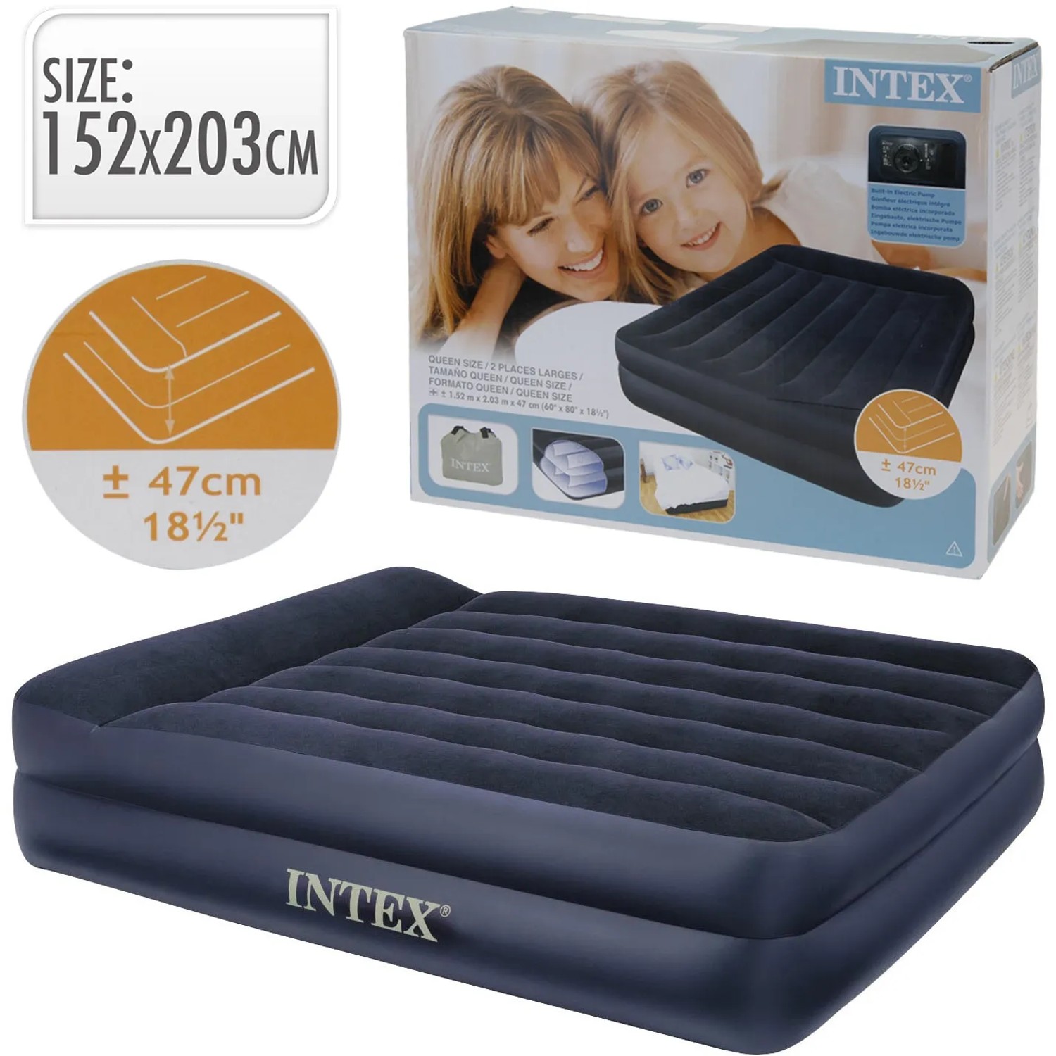 Aufblasbares Gästebett mit integrierter Pumpe (Habt) 52 x 203 x 152 cm kaufen bei OBI