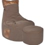 Brauner Sitting Point Sessel Swing mit Hocker, ideal zum Relaxen. Gemütlicher Sitzsack für Wohnzimmer.