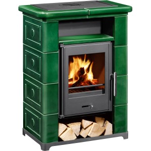 Wamsler Montafon Kaminofen Keramik Grün 7 kW