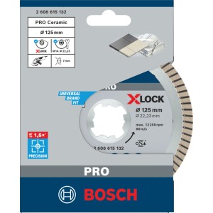 Bosch X-Lock Diamanttrennscheibe Best for Ceramic Extra Clean Turbo Ø 125 mm