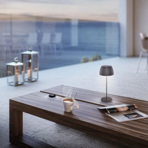 Brilo Akku-Tischleuchte Riffle Dimmbar Touch Anthrazit